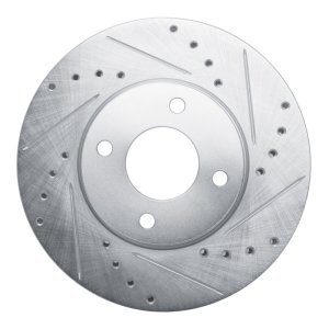 Hyundai Grand i10 Brake Rotor (1) - Front Right - R1 Concepts - Drilled & Slotted - Silver - `15-`23
